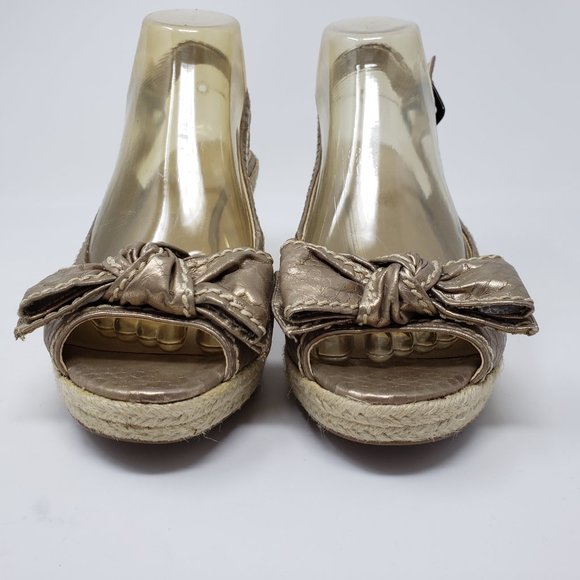 Franco Sarto Brown Wedge Sandals - Picture 5 of 12